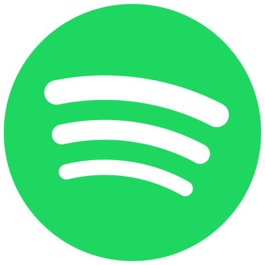 Spotify Grünes Spotify-Logo mit drei geschwungenen Linien.